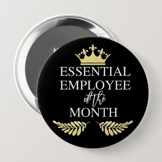 Essentieller Mitarbeiter des Monats Coronavirus Button (Vorne & Hinten)