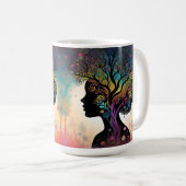 ** "Essenz der Erde: Abstrakte Mutternatur"* Kaffeetasse (VorderseiteRechts)
