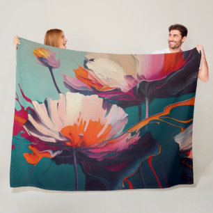 Essenz des Gartens III – Leuchtende Blumenbewegung Fleecedecke