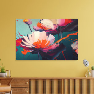 Essenz des Gartens III – Leuchtende Blumenbewegung Leinwanddruck