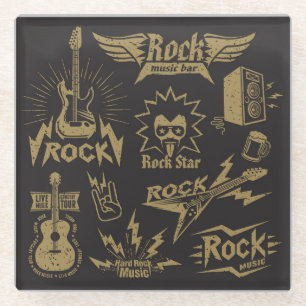 Essenz energischer Rockmusik Glasuntersetzer