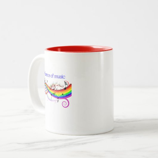 Essenz von Musik-Kaffee-Tasse. Zweifarbige Tasse (Vorderseite Links)