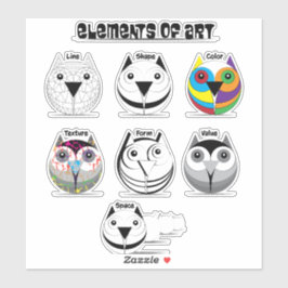 Essenzielle Kunstelemente für Lehrer Aufkleber