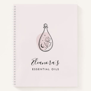 Essenzielle Öle Aromatherapie Logo rot Rosa Notizblock