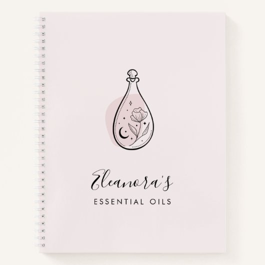 Essenzielle Öle Aromatherapie Logo rot Rosa Notizblock (Vorderseite)