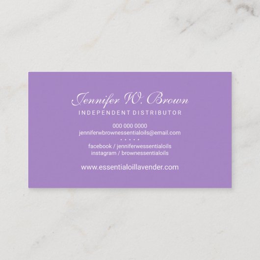 Essenzielle Öle Aromatherapie Visitenkarte (Rückseite)
