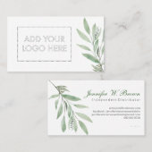 Essenzielle Öle fügen dem Logo eine grüne Blume hi Visitenkarte (Vorne/Hinten)