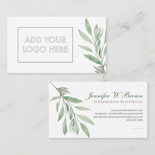 Essenzielle Öle fügen dem Logo eine grüne Blume hi Visitenkarte (Vorne/Hinten)