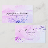 Essenzielle Öle lila Aquarellfärbung Blume ölig Visitenkarte (Vorne/Hinten)