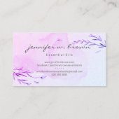 Essenzielle Öle lila Wasserfarbe Visitenkarte (Rückseite)