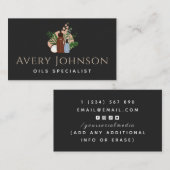 Essenzielle Öle Spezialflaschen und Pflanze Boho Visitenkarte (Vorne/Hinten)