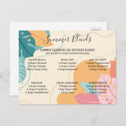 Essenzielle Sommer-Öle mischen Postkarte (Vorne/Hinten)