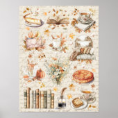 Essenzielle Vintage Herbstbibliothek Poster (Vorne)