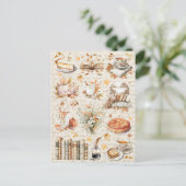 Essenzielle Vintage Herbstbibliothek Postkarte (Stehend Vorderseite)