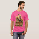 Essenzieller Blumenfox mit Niedlichem Buch T-Shirt (Vorne ganz)