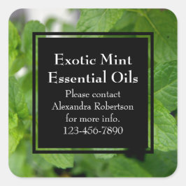 Essenzielles Öl-Etikett für den Druck von Business Quadratischer Aufkleber