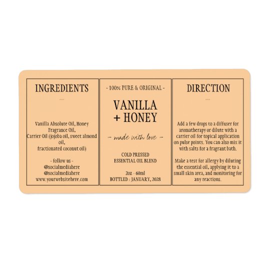 Essenzielles Öl Kosmetische Flasche Wrap (Vorne)