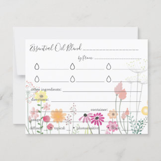 Essenzielles Öl mischt Rezept-Richtungskarte