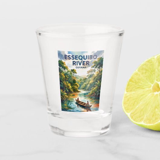 Essequibo-Fluss Guyana Schnapsglas (Vorderseite)