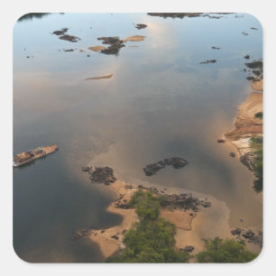 Essequibo-Fluss, längster Fluss in Guyana, und 2 Quadratischer Aufkleber
