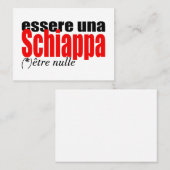 Essere una Schiappa être nulle en français B Cards Visitenkarte (Vorne/Hinten)