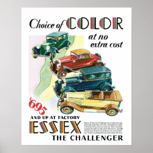 Essex Challenger Car Vintag Art Print Poster