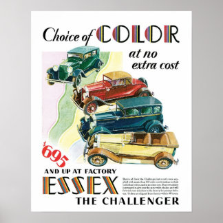 Essex Challenger Car Vintag Art Print Poster