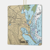 Essex CT Nautical Chart Keramikornament (Links)