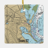 Essex CT Nautical Chart Keramikornament (Vorderseite)