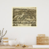 Essex, CT Panoramic Karte - 1881 Poster (Küche)