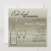 Essgetränk Verheiratet Champagner Polterabend Einladung (Vorderseite)