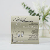 Essgetränk Verheiratet Champagner Polterabend Einladung (Stehend Vorderseite)