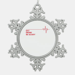 Essgetränke Beängstigend Cool einmalig sein Schneeflocken Zinn-Ornament