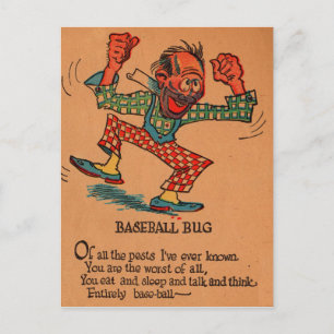Essig-Valentin der 1930er Jahre: der Baseball-Bug Feiertagspostkarte