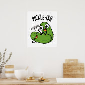Essigartige Kitzlige Lustige Essiggurken-Wortspiel Poster (Küche)
