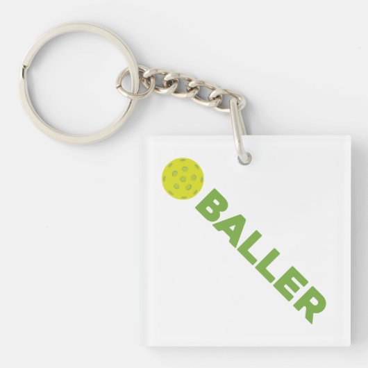 (Essiggurke) Baller Pickleball Schlüsselanhänger (Vorderseite)