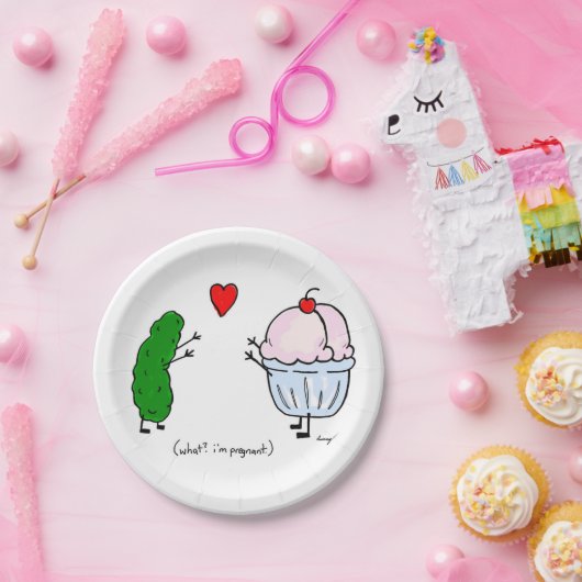 Essiggurken-Liebe-Eiscreme-Papier-Teller Pappteller (Party)