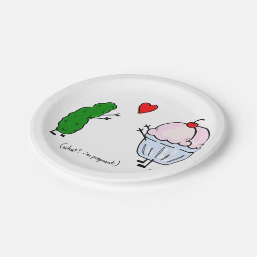 Essiggurken-Liebe-Eiscreme-Papier-Teller Pappteller (Schrägansicht)