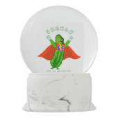 Essiggurken-Power lustiges Pickleball Schneekugel (Rückseite)