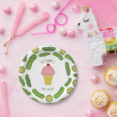 Essiggurken-und Eiscreme-Mädchen-Babyparty Pappteller (Party)