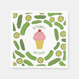 Essiggurken-und Eiscreme-Mädchen-Babyparty Serviette