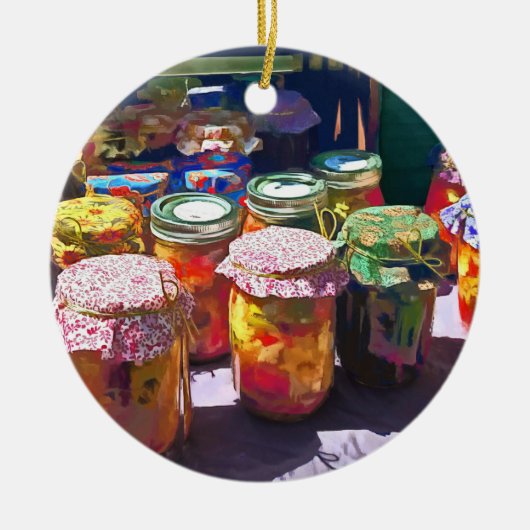 Essiggurken und Gelees Keramik Ornament (Vorne)