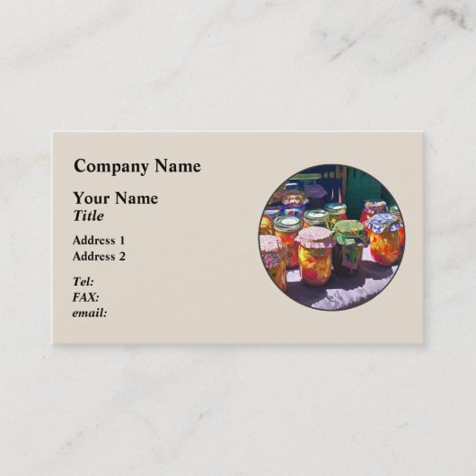 Essiggurken und Gelees Visitenkarte (Vorderseite)