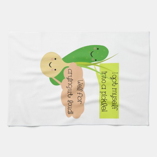 Essiggurken-und Zwiebel-Spaß Geschirrtuch (Horizontal)