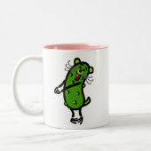 Essiggurkeweasel-Lieben ICH Becher Zweifarbige Tasse (Links)