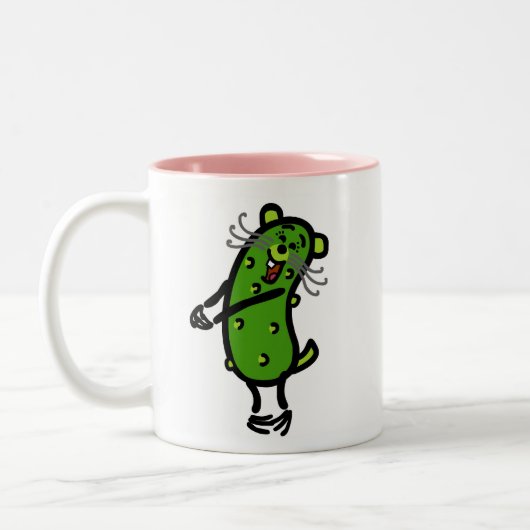 Essiggurkeweasel-Lieben ICH Becher Zweifarbige Tasse (Links)