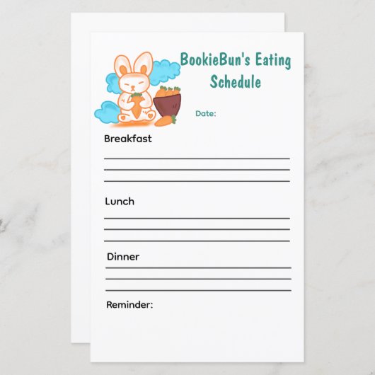 Essplan von BookieBun (Vorne/Hinten)