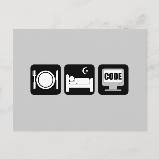 Essschlafcode Postkarte (Vorderseite)
