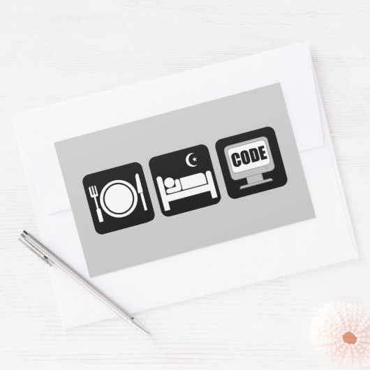 Essschlafcode Rechteckiger Aufkleber (Umschlag)