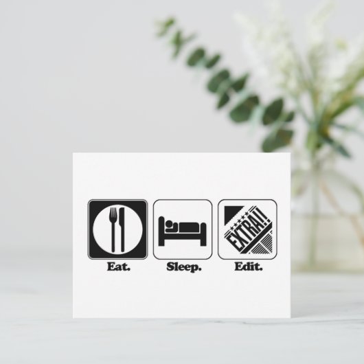 Essschlafen Postkarte (Stehend Vorderseite)